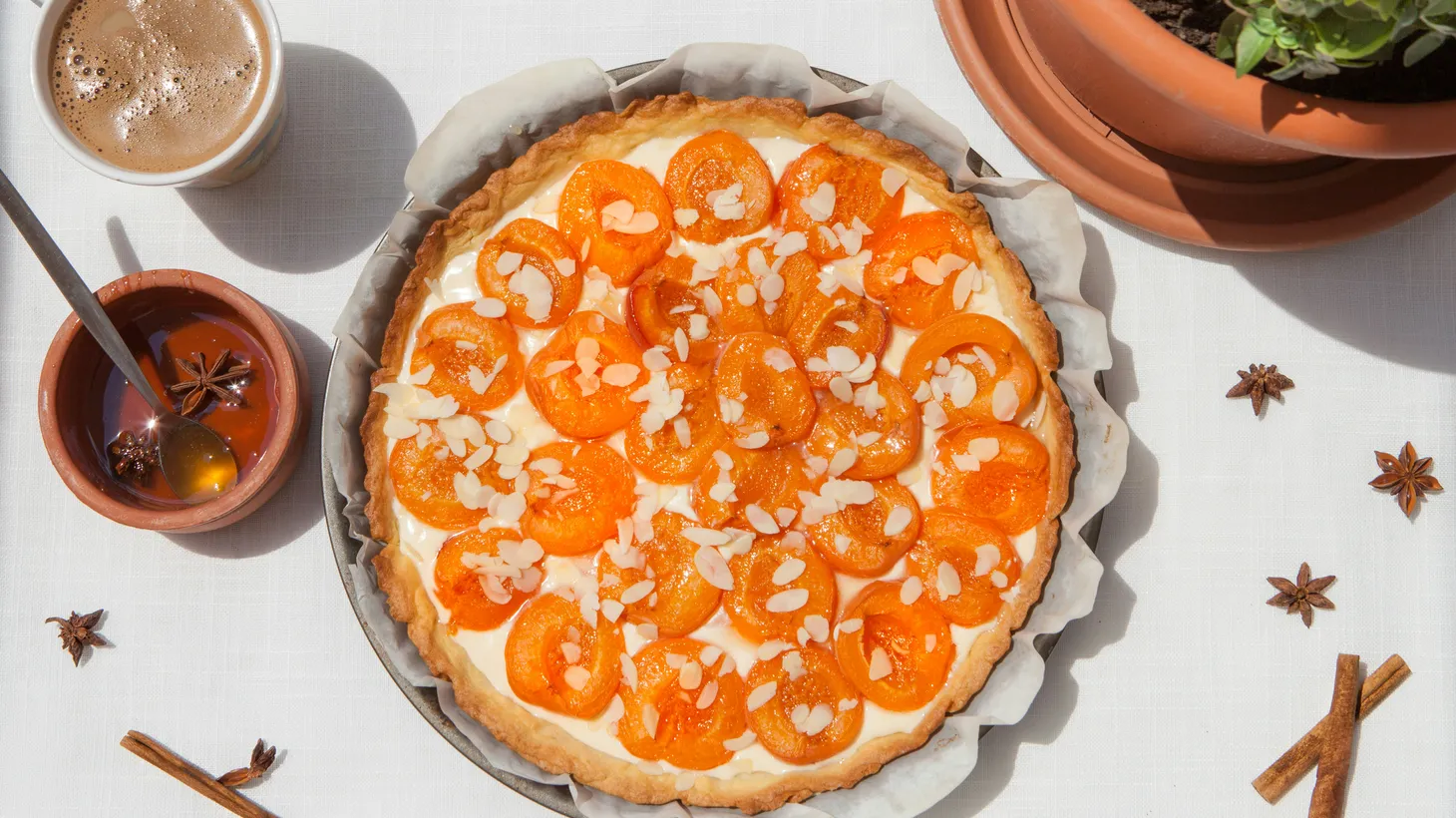 An apricot tart makes sweet use of summer produce.