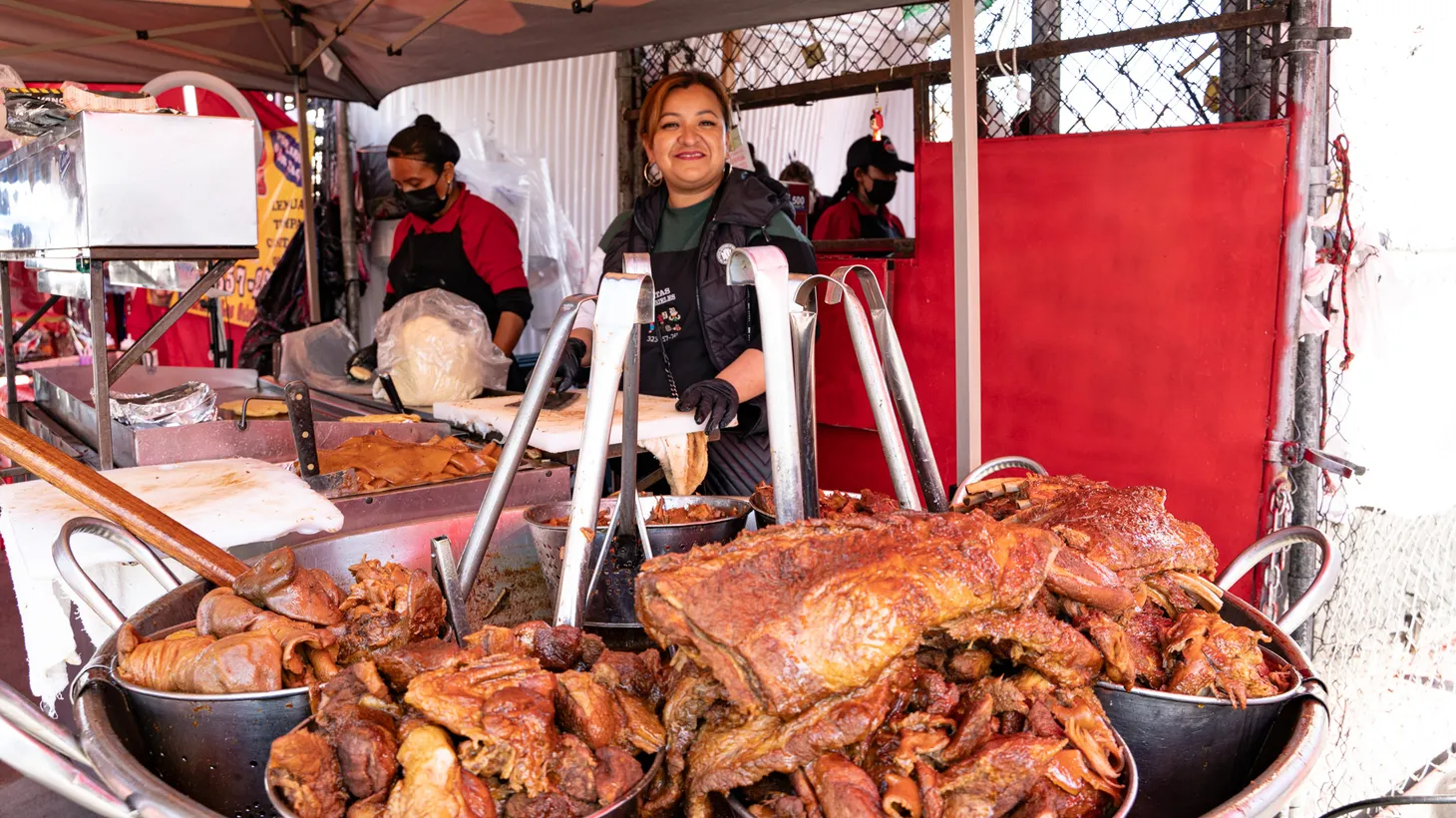 Guadalupe Baez cooks up a thousand pounds of carnitas every Sunday in Downtown L.A. at Carnitas Los Gabrieles.