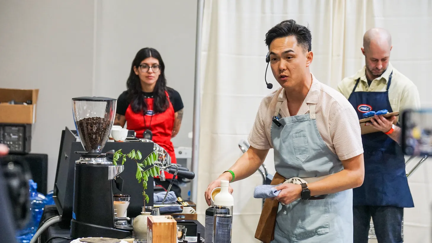 Frank La competes in the U.S. Coffee Championships held in Rancho Cucamonga.