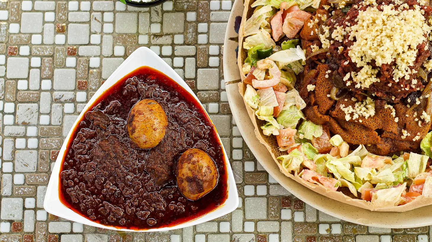 The Veggie Utopia is the way to go when ordering for a group at Lalibela in Little Ethiopia.