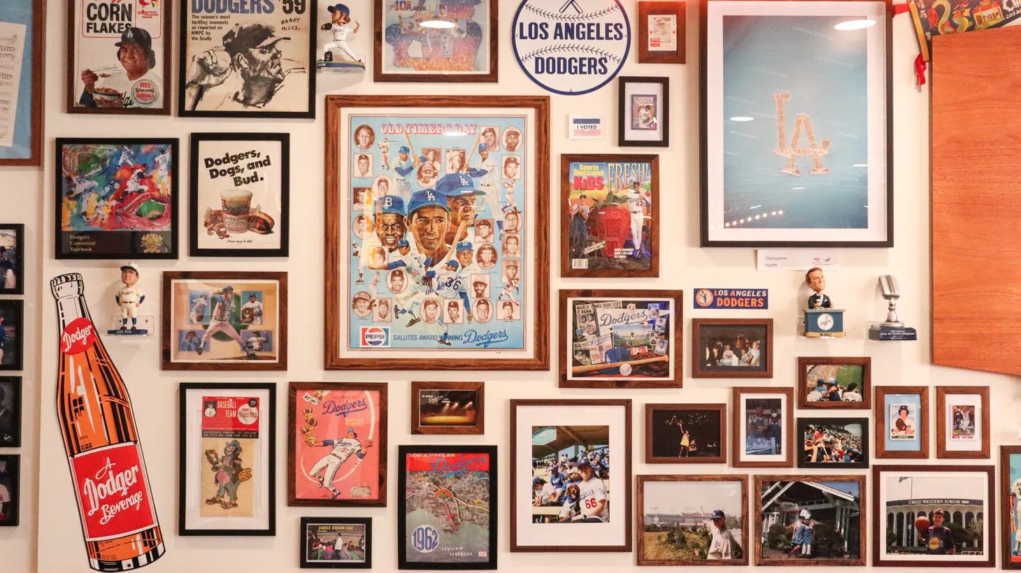 Dodgers memorabilia festoons the walls of LaSorted's Chinatown location.