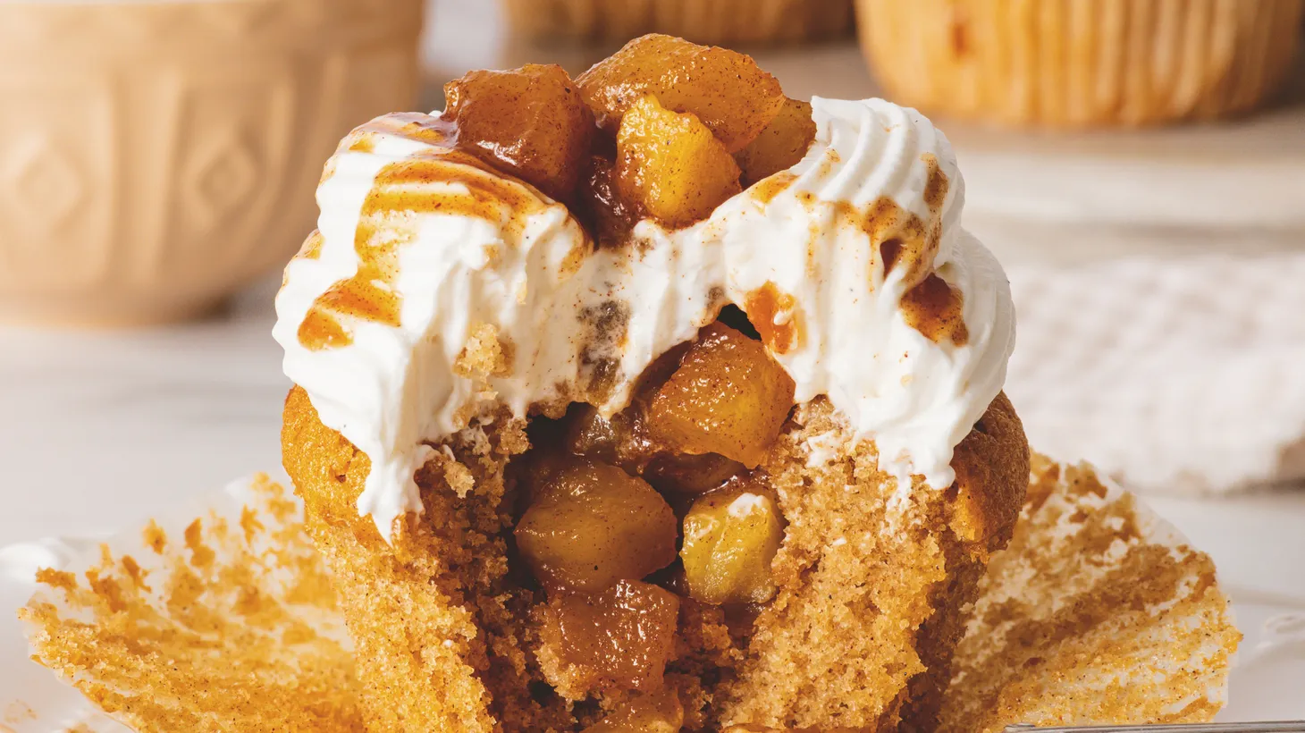 Dairy-free apple pie cupcakes will put any baker in a fall mood.