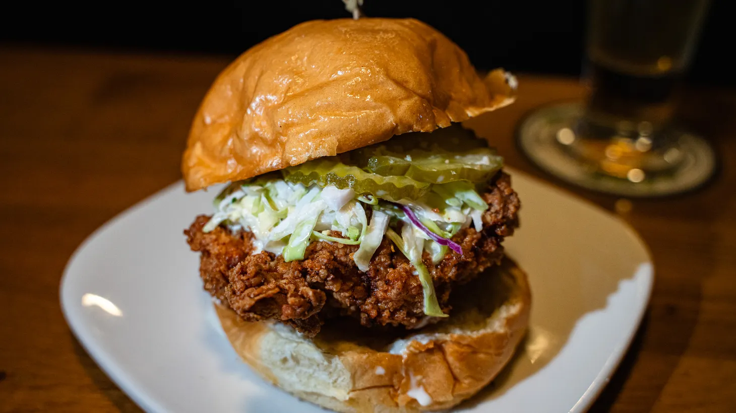 Wash down a Nashville hot chicken sandwich with your choice of 30 California beers at We're Pouring.