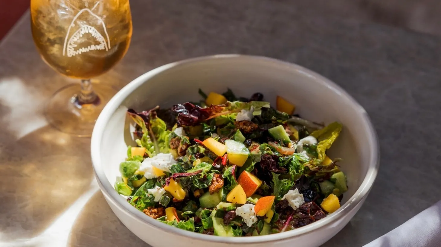 The market chopped salad at Great White incorporates rainbow chard, arugula, and butter lettuces.