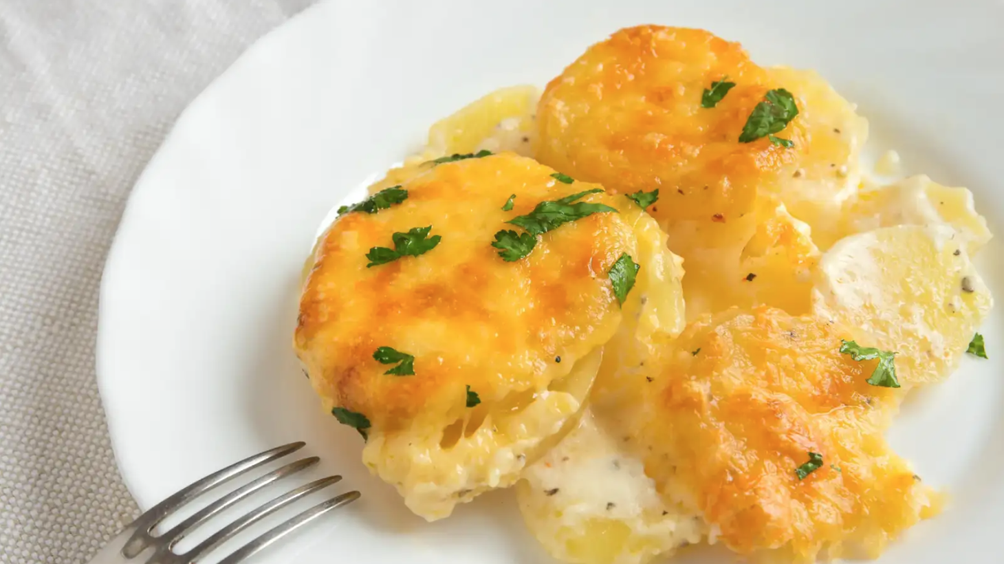 Potatoes au gratin are a hearty fall and winter dish.