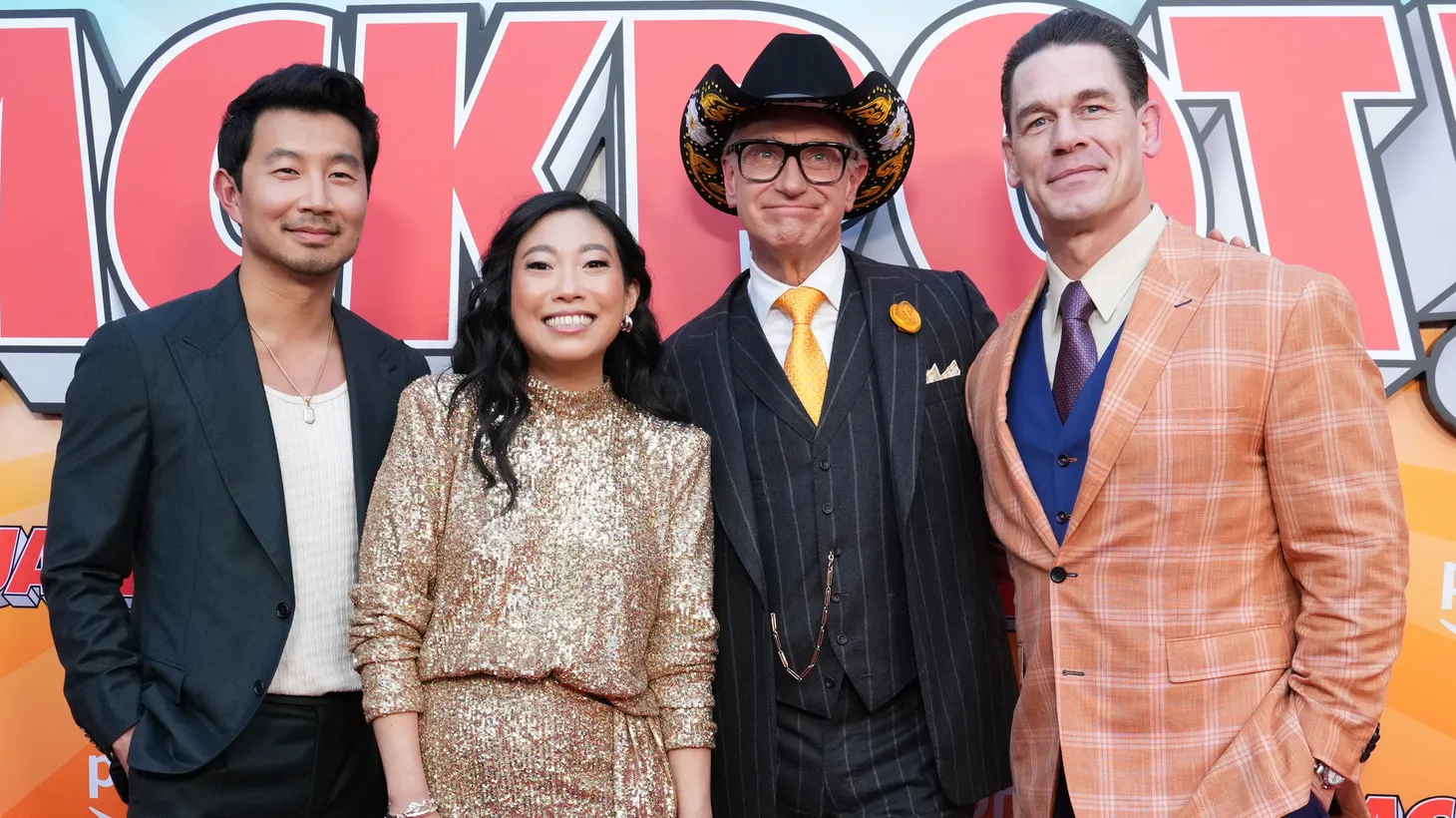 (L-R) Simu Liu, Awkwafina, Paul Feig, and John Cena at the Amazon MGM Studios “Jackpot!” Los Angeles Premiere on June 17, 2024 -