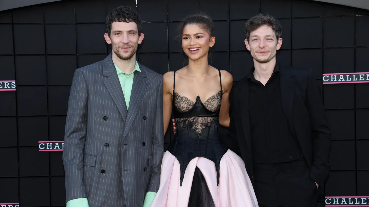 Cast members Zendaya, Mike Faist and Josh O'Connor attend a premiere for the film "Challengers" in Los Angeles, California. C