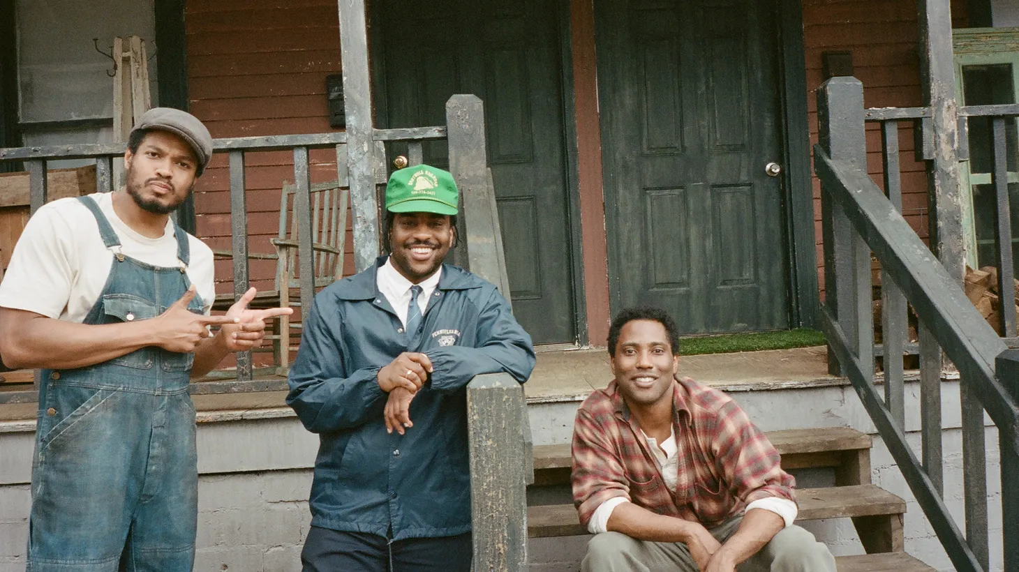 The Piano Lesson. (L-R) Ray Fisher, Writer/Director Malcolm Washington, and John David Washington on the set of The Piano Lesson.