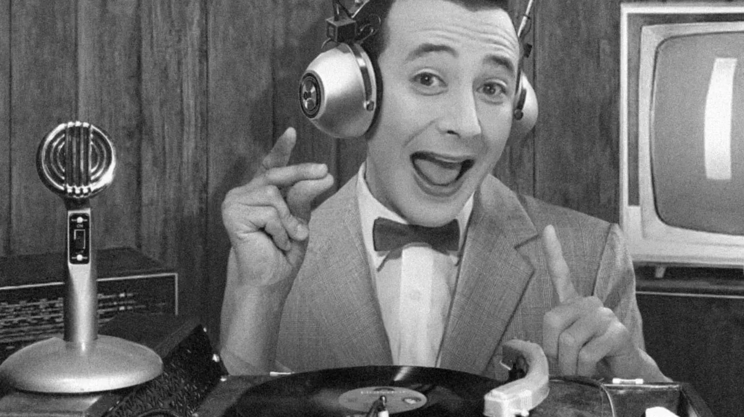 Paul Reubens plays Pee-wee Herman as KCRW DJ in Nov. 2021.