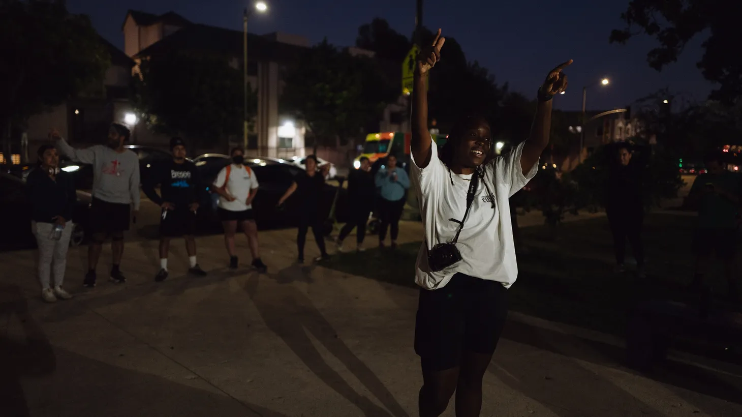 Zaakiyah Brisker (right) welcomes people to a South Central Run Club event. She is the co-captain of this organization that focuses on community health and wellness.