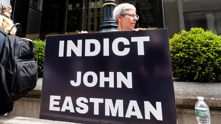 John Eastman, a former Chapman Law School dean, faces nine counts in an indictment accusing him of designing the plan to reverse Joe Biden’s presidential victory.