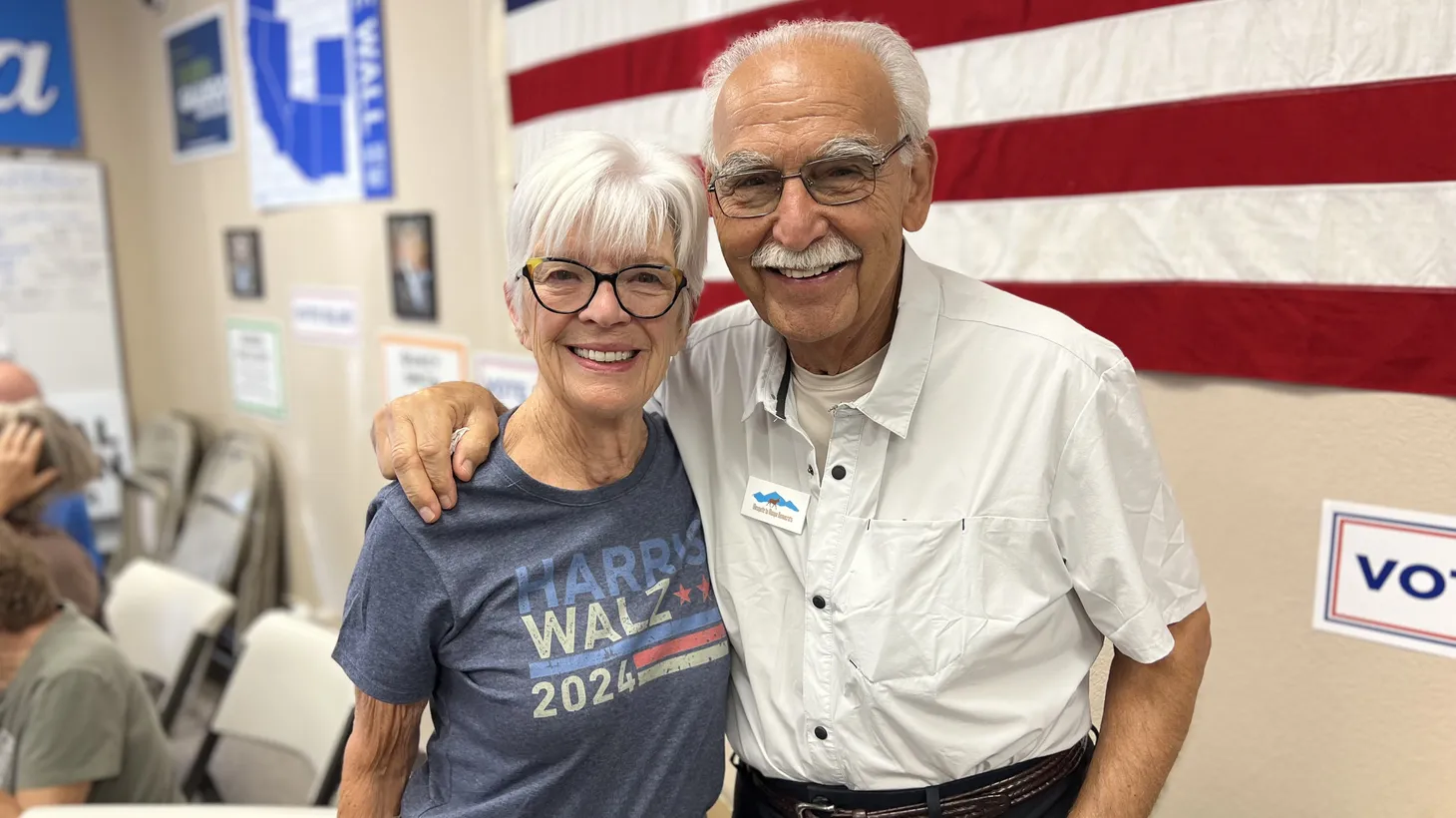 Glendale residents Armando Gonzalez and his wife Brenda Berg are in their 80s. He says they wanted to go to Nevada during an election cycle when they still could.