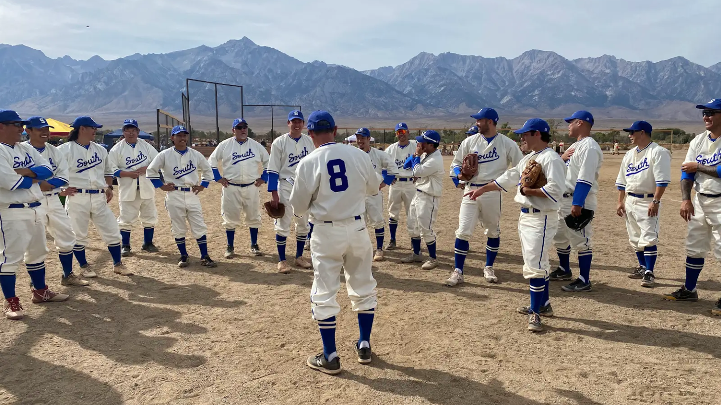 Ball players from Southern California donned uniforms modeled after 1940s baseball uniforms.