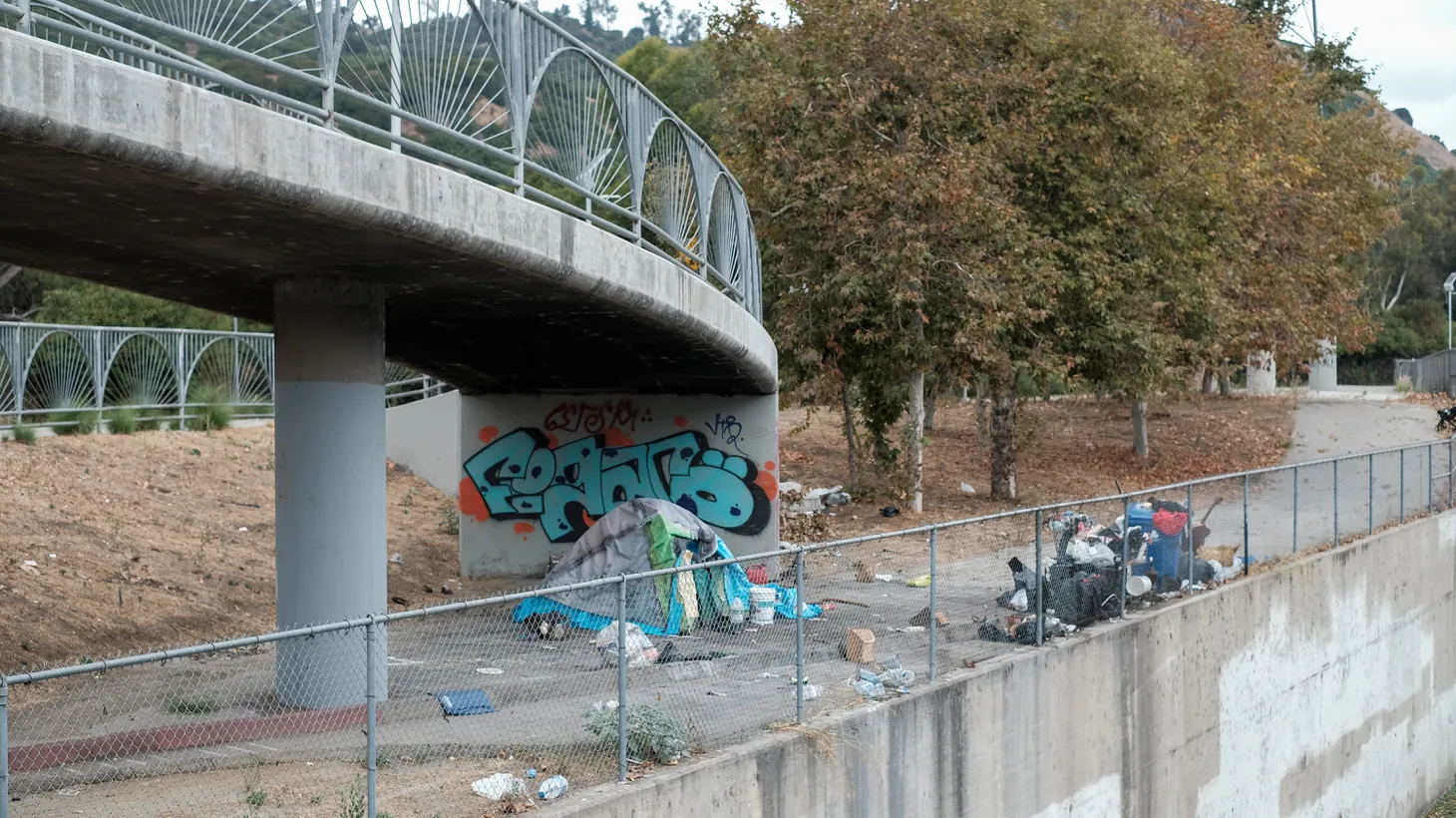 A homeless camp is located by Griffith Park, September 15, 2024.