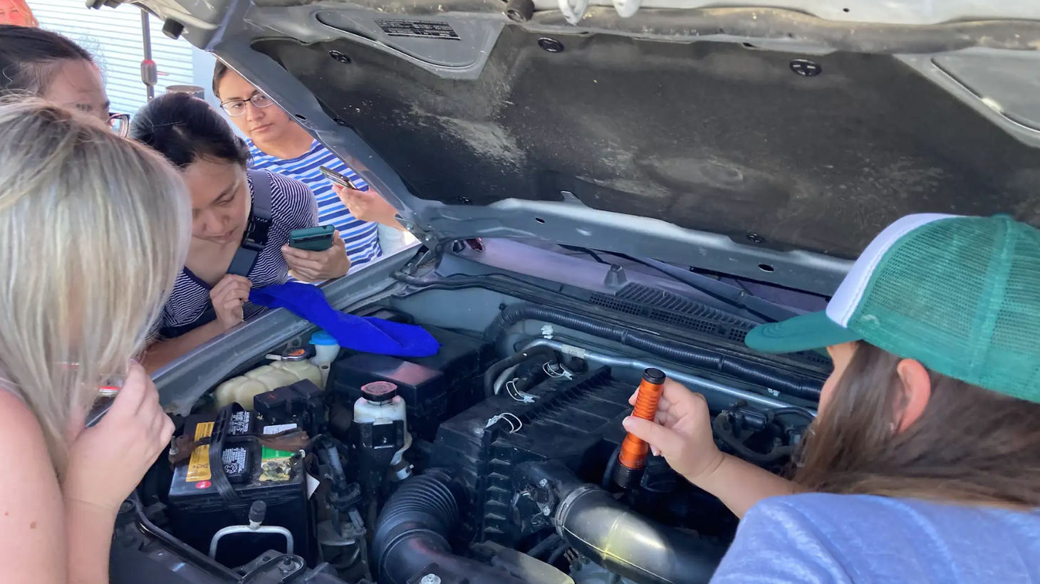 The Women with Wrenches workshop in Costa Mesa offers basic car maintenance skills – for women and by women.