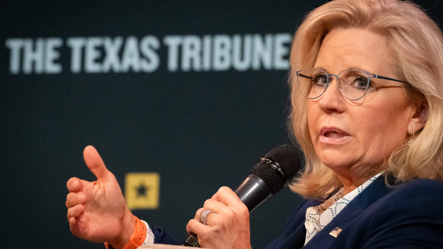 Former Rep. Liz Cheney, R-Wyo, speaks at the Texas Tribune Festival in Austin, TX, Sept. 6, 2024.