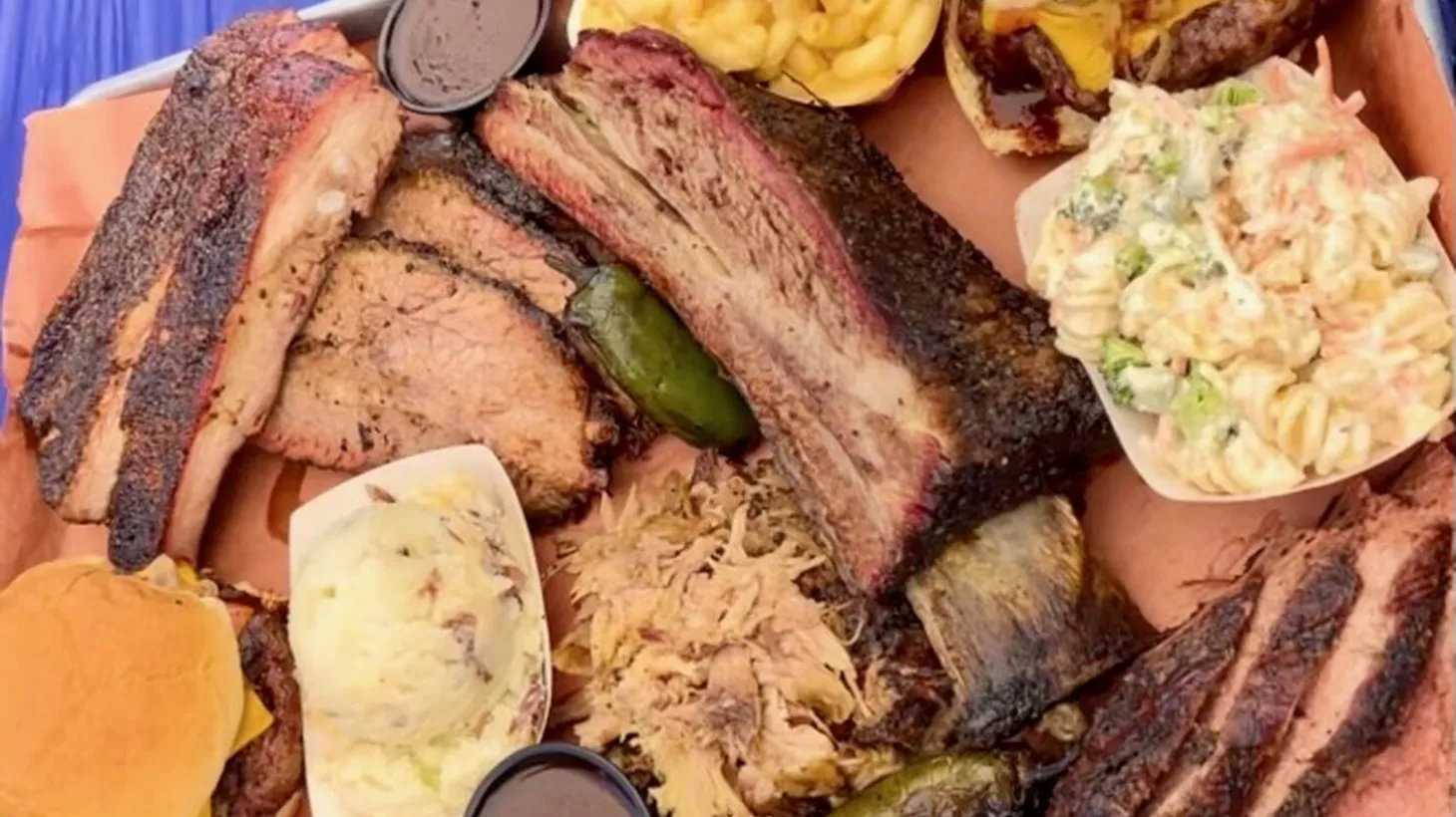 This is the winning tray from Saulitos BBQ at the Smorgasburg LA BBQ Invitational.