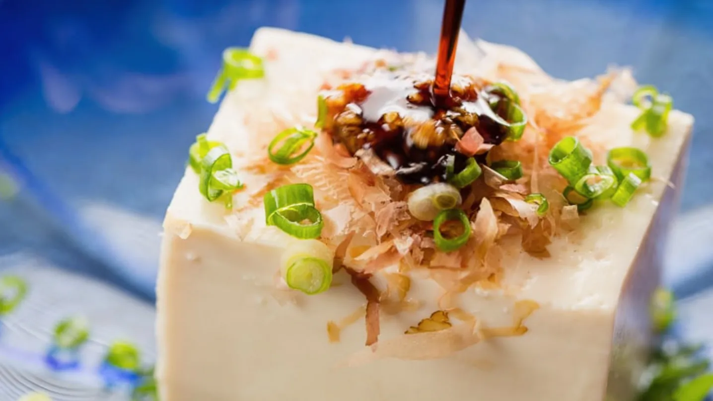 Japanese cold tofu is an easy-to-make cool summer dinner.