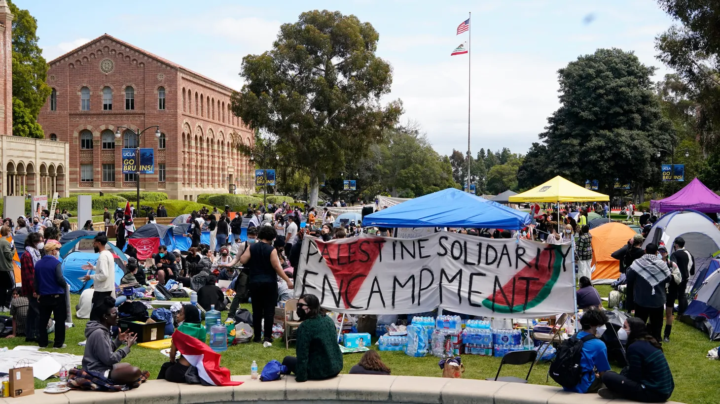 Some violent altercations broke out amid peaceful UCLA Mid-East protests