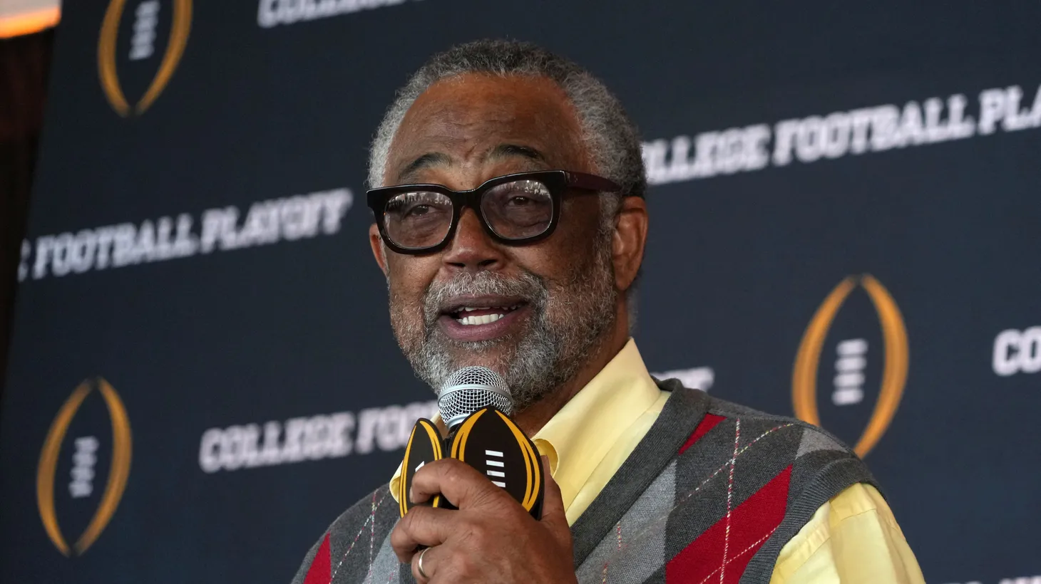 Los Angeles City Councilman Curren Price speaks during a college football playoff press conference on Nov. 17, 2022 at Banc of California Stadium, Los Angeles, CA.