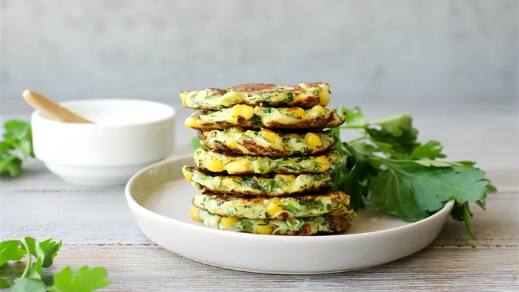 Veggie fritters are an easy treat to make for yourself and friends. They require few ingredients, the mixture can be made in advance, and cooking takes minutes.