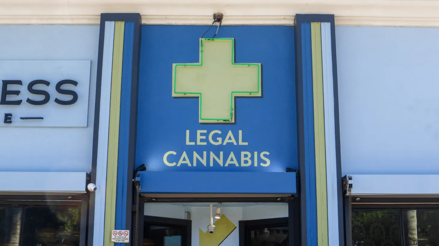 A business sells legal cannabis in Venice Beach, California.